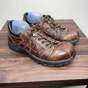 Vintage GBX Chunky Y2K Brown Leather Shoes Grunge Streetwear Oxfords Size 12M